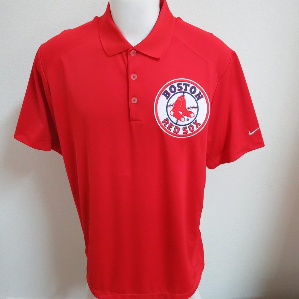 S-3XL Red Sox Nike Dri-Fit Men's #42V Polo Shirt